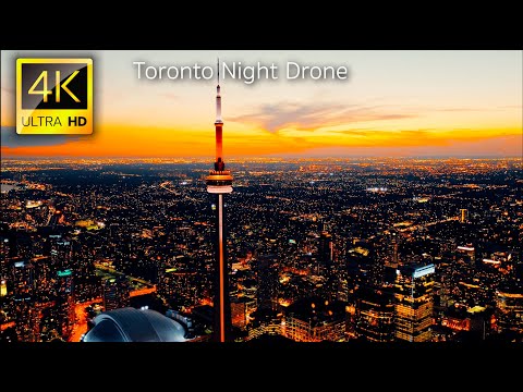 Toronto 4K Drone at Night Video