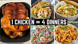 1 Rotisserie Chicken = 4 Easy Dinners