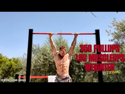 360 WEIGHTED PULLUPS AND 100 WEIGHTED MUSCLEUPS (2 SESSIONS) - NewEra The Bar-Barian