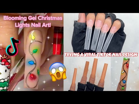 TRYING A CRAZY VIRAL TIKTOK NAIL DESIGN | IS IT REALLY THAT EASY?! 3XL DIP POWDER CHRISTMAS NAILS