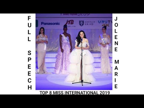 SPEECH JOLENE MARIE (INDONESIA) DI TOP 8 MISS INTERNATIONAL 2019.
