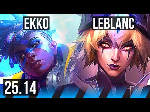 EKKO vs LEBLANC (MID) | Legendary, 48k DMG, 6 solo kills | KR Master | 25.14