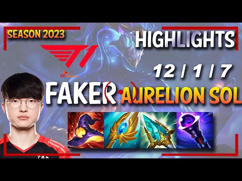 T1 Faker AURELION SOL vs SYLAS - HIGHLIGHTS - KR Ranked