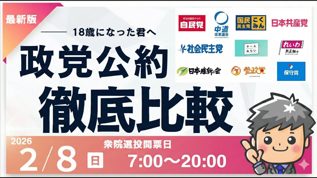 【2026年衆議院総選挙】政党公約徹底比較