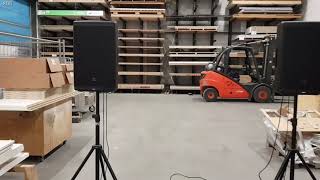 Video thumbnail for JBL EON 615 Speaker Setup Test Indoor Active 15 inch Speakers by RDG