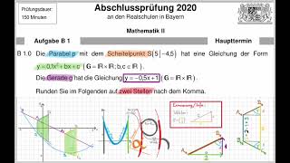 Abschlussprüfung Mathematik 2020 B1 Lösung