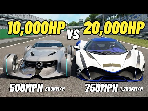 20,000HP Devel Sixteen VS 10,000HP Mercedes Silver Arrow DRAG RACE 2023