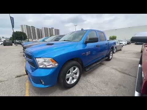 2022 Ram 1500 Classic Express 4x4 Crew Cab 5'7" Box in Blue for sale at Kitchener Chrysler Dodge Jeep Ram in Kitchener, ON