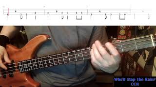Who&#39;ll Stop The Rain by CCR - Bass Cover with Tabs Play-Along