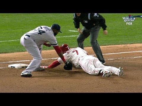 WS2013 Gm3: Ortiz solide auf der ersten Base zu Beginn von Spiel 3