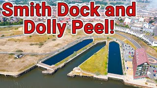 Smith dry dock and Dolly Peel on the river Tyne from drone