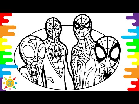 Spider-Man Team Coloring Pages | Spider-Man Coloring | @drawandcolortv