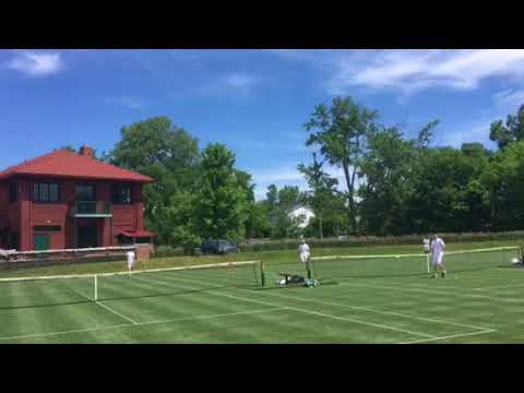 Brad Holt plays Josh Lapadat at US Grass Courts in Pontiac