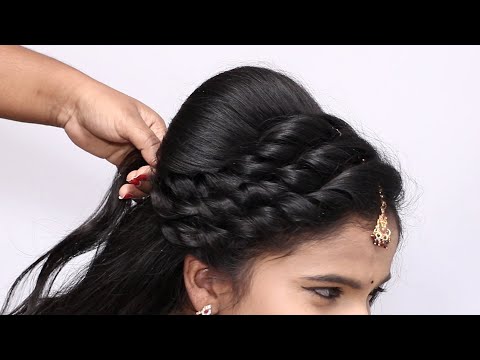 South indian wedding guest hairstyles Tamil  Puff with bun hairstyles   puff hairstyle tricks  YouTube