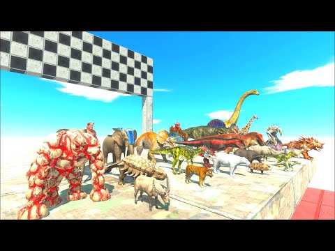 All Units Falling Down The Stairs With HP Bar | Animal Revolt Battle Simulator | Who Will Win