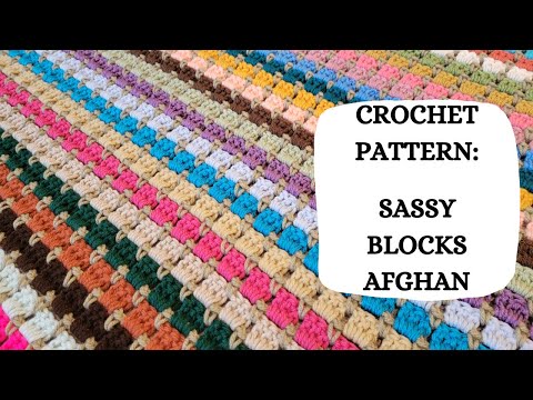 Crochet Pattern: Sassy Blocks Afghan | Tutorial, DIY, Beginner Crochet, Easy Crochet Blanket, Cute 💞