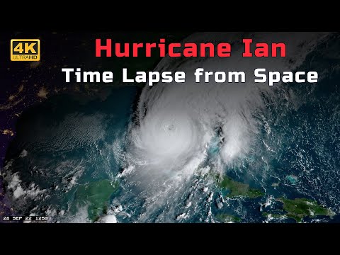 [4K] Hurricane Ian time lapse from SPACE - full life cycle!
