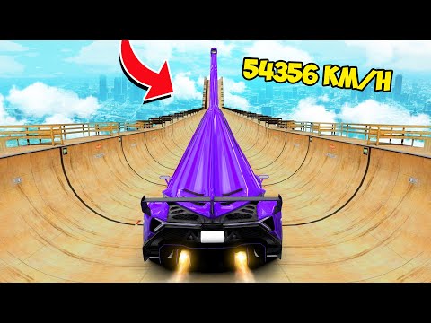 NO BRAKES DOWN THE MEGA SPRING RAIL IN GTA 5 - EXPERIMENT IN GTA 5