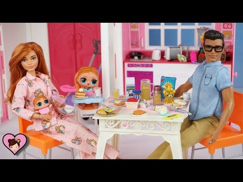 Barbie Doll Family LOL Surprise Baby Morning Routine - Toddler Bedroom and Baby Nursery