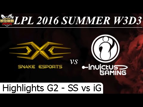 SS vs IG Game 2 Highlights (SofM Kindred) - LPL Summer 2016 W3D3M5 Snake eSport vs Invictus Gaming