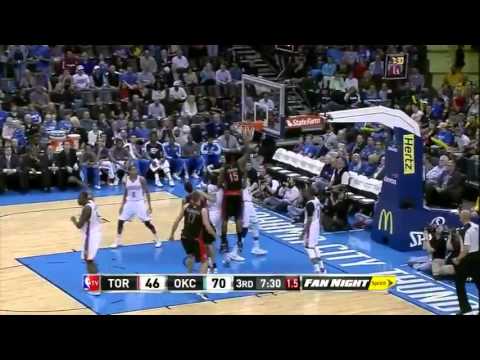 Valanciunas' INCREDIBLE Hook Shot - Toronto Raptors vs Oklahoma City Thunder - 06/11/2012