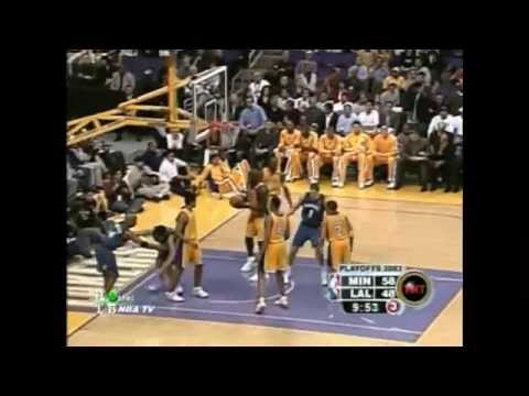 Kevin Garnett vs Kobe Bryant Highlights 2003 WCR1 GM3 - KG with 33 & 14