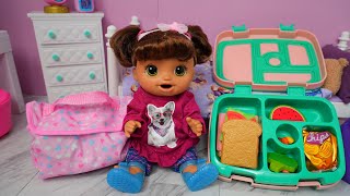 Baby Alive Doll before daycare morning routine and packing lunchbox