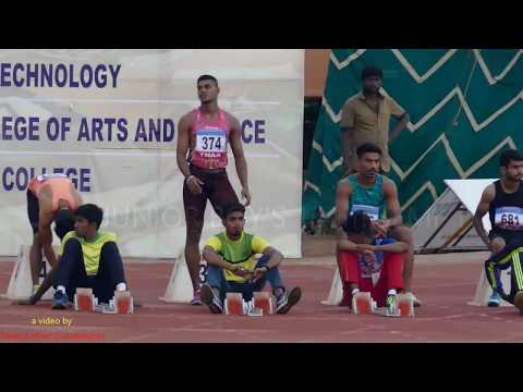 JUNIOR BOY'S  100m RUN SEMI-1. 16th FED CUP NATIONAL JR ATHLETICS CHAMPIONSHIPS 2018