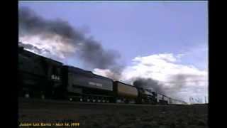 preview picture of video 'UP 844 & 3985 double-heading at Tie Siding & Laramie, WY on May14,1999.'