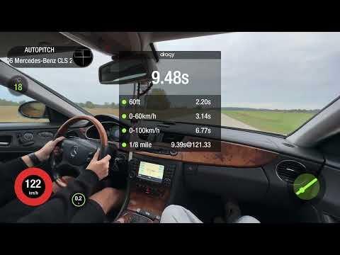 Mercedes Benz CLS 5.0i V8 AT RWD 2006. 0-100 acceleration.