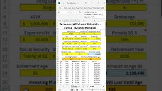 Download lagu Retirement Withdrawal Calculator - Part 18 - Investing Multiplier #investing #finance #shorts mp3