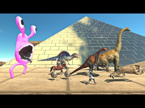 Run For Life - All Ground Units Escape from Rainbow Friends Pink - Animal Revolt Battle Simulator