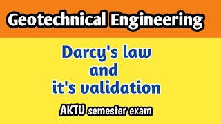 Darcy's law l Geotechnical Engineering l civil engineering l #darcylaw