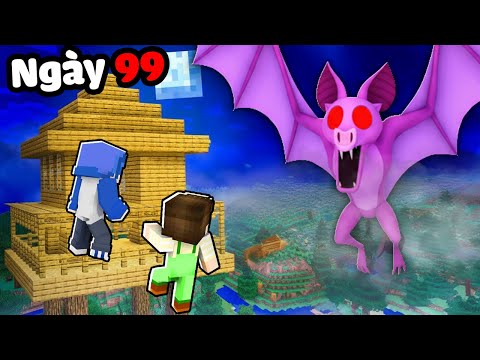 99 Ngày Sinh Tồn Với QUỶ DƠI Giữa Rừng Trong Minecraft
