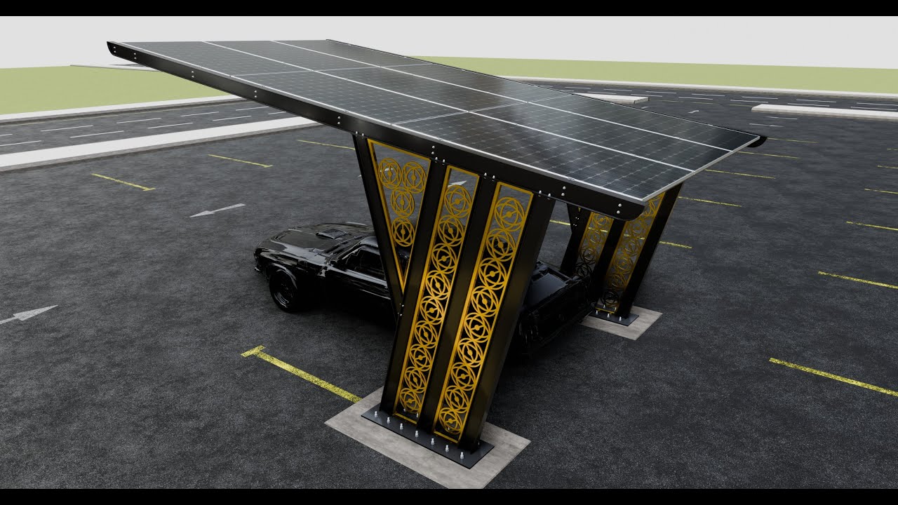 TRIPLO L TIPO MODERNO SOLAR CARPORT TIPO-12 Modelo 3D