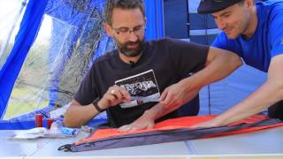 How to mend a rip in a tent's fabric or seam