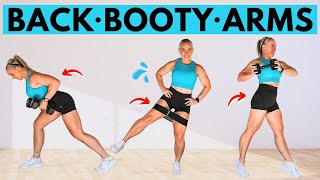 30 MIN STANDING BACK, BOOTY & ARMS | No Repeat Workout