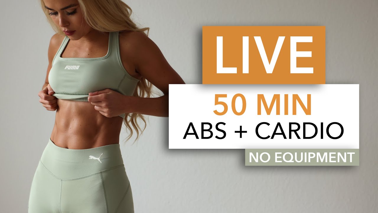 LIVE - 50 min Abs, Sexy Dance & Fat Burn - be happy and burn 400-500kcal