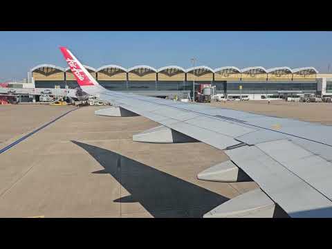 AirAsia A320 Push Back and Engines Start at Phnom Penh International Airport, FD609, Cambodia