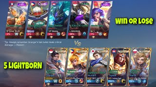 SKIN LIGHTBORN 5 VS PLAYER | MOBILE LEGENDS GAMEPLAY