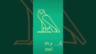 Egyptian Hieroglyph Uniliterals: the owl- m #egyptian #hieroglyphics