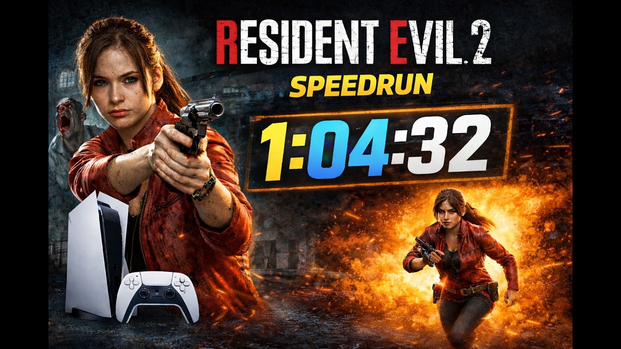 Resident Evil 2 Speedrun. My second speedrun 1Hr 04Min 32 Sec
