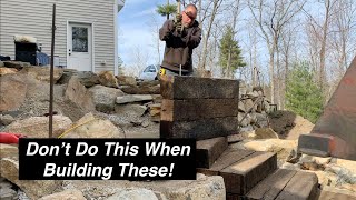 What I Learned When Building Stairs Into A Stone Wall Using Railroad Ties