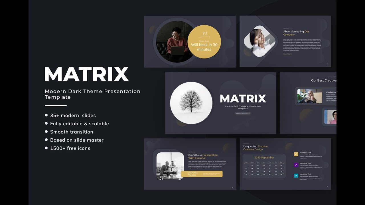 Matrix-Modern Dark Theme Presentation Template