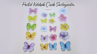 Partince  Pastel Kelebek Çiçek Süsleyici