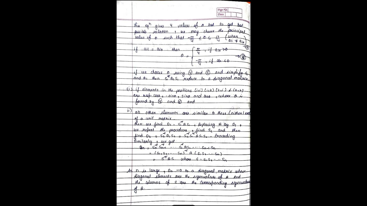 #shorts#jacobi method to find eigen values and eigen vector of symmetric matrix#annu khatri11