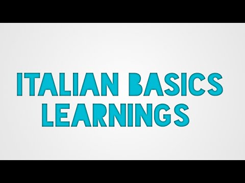 Italian Basics Learnings