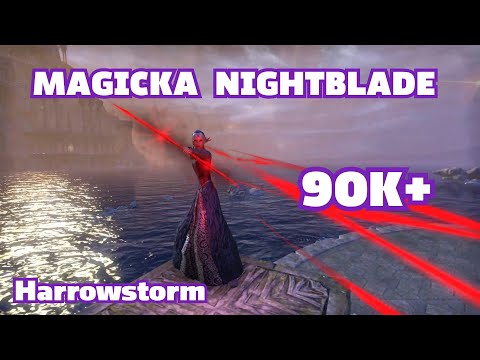 ESO PVE Magicka Nightblade Harrowstorm Build 90.4k (Check Out New Greymoor Patch Video)