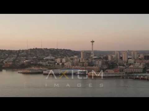Fly over Elliott Bay, Seattle, Washington Aerial Stock Footage | AX50 011 4K youtube