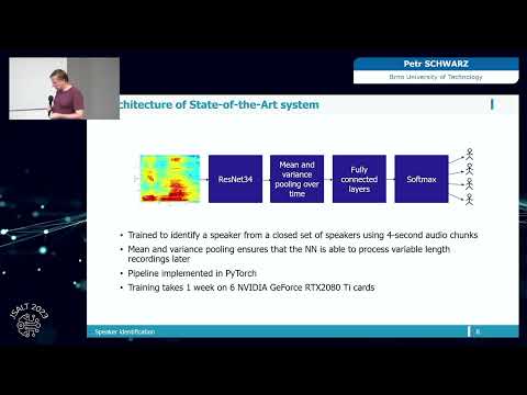 Introduction to speaker identification & deep fake context -- Petr Schwarz -- JSALT 2023